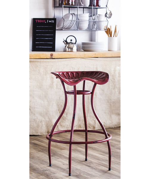 Red Metal Stool 1