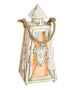 11.5'' Distressed Lantern SSS & Flameless Candle